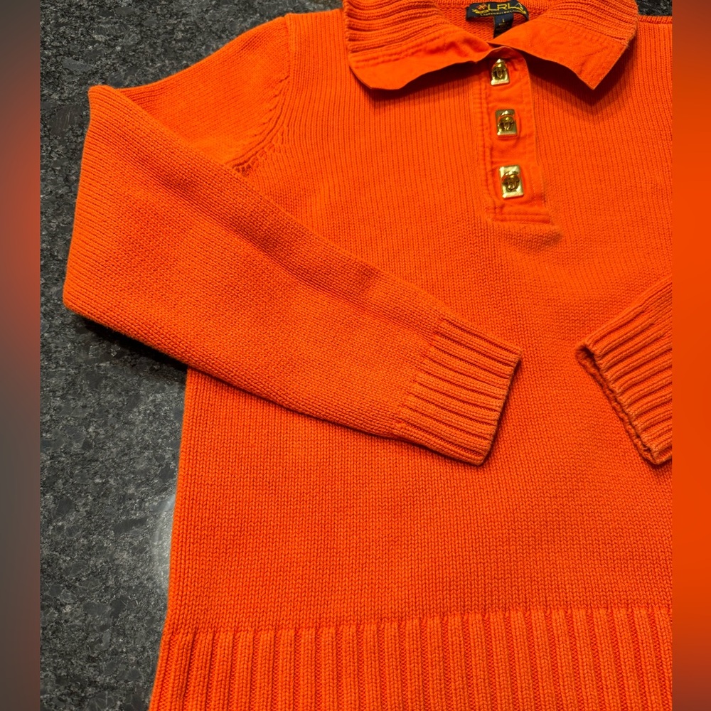 Lauren Ralph Lauren women’s large orange sweater - Picture 14 of 14